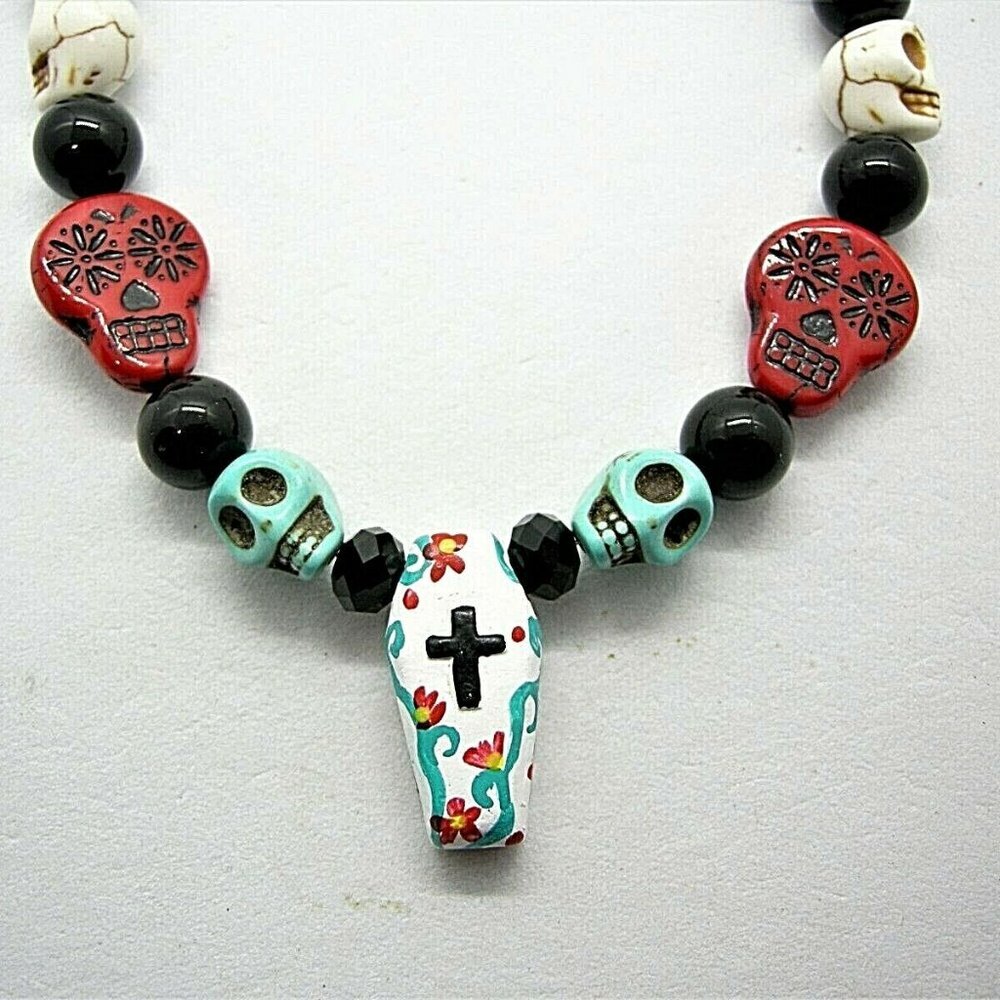 Coffins and Skulls Choker Necklace